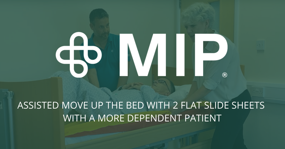 Assisted Move Up Bed With 2 Flat Slide Sheets With a More Dependent Patient