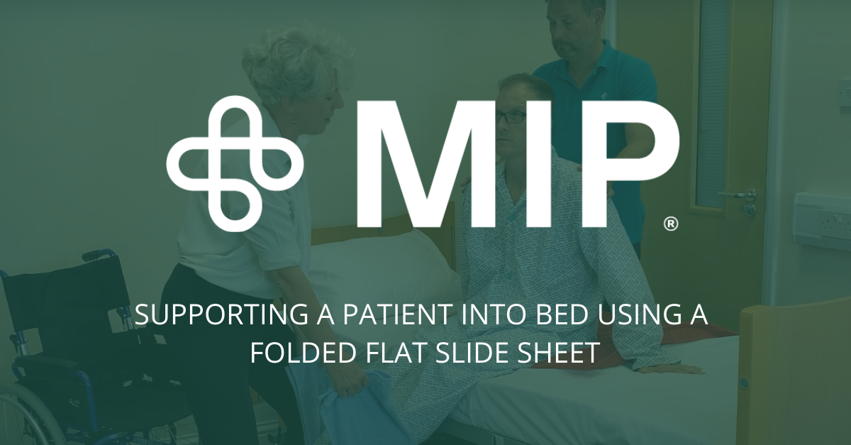 Supporting a Patient Into Bed Using a Folded Flat Slide Sheet